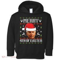 Funny Joe Biden Ugly Christmas Sweater Toddler Hoodie thumb 0