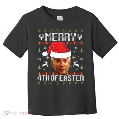 Funny Joe Biden Ugly Christmas Sweater Toddler T-Shirt