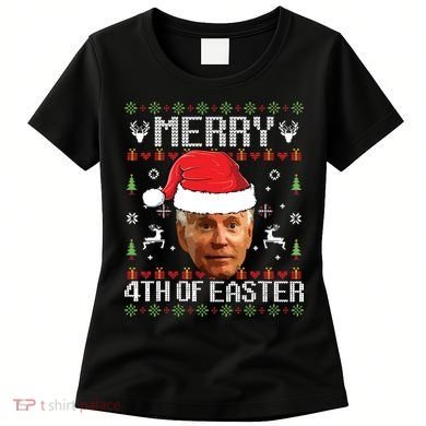 Funny Joe Biden Ugly Christmas Sweater Women's T-Shirt