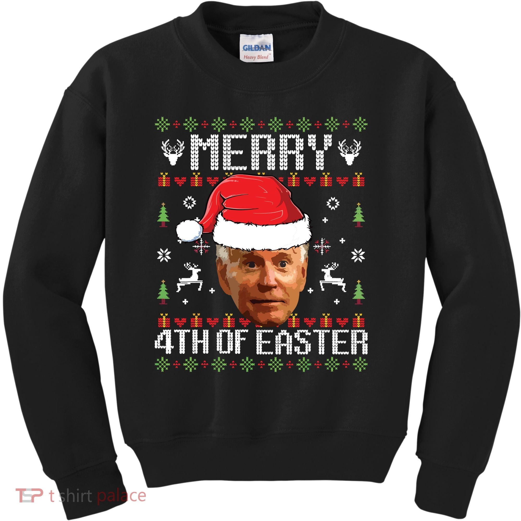 Funny Joe Biden Ugly Christmas Sweater Kids Sweatshirt
