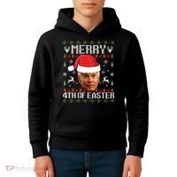 Funny Joe Biden Ugly Christmas Sweater Kids Hoodie thumb 4