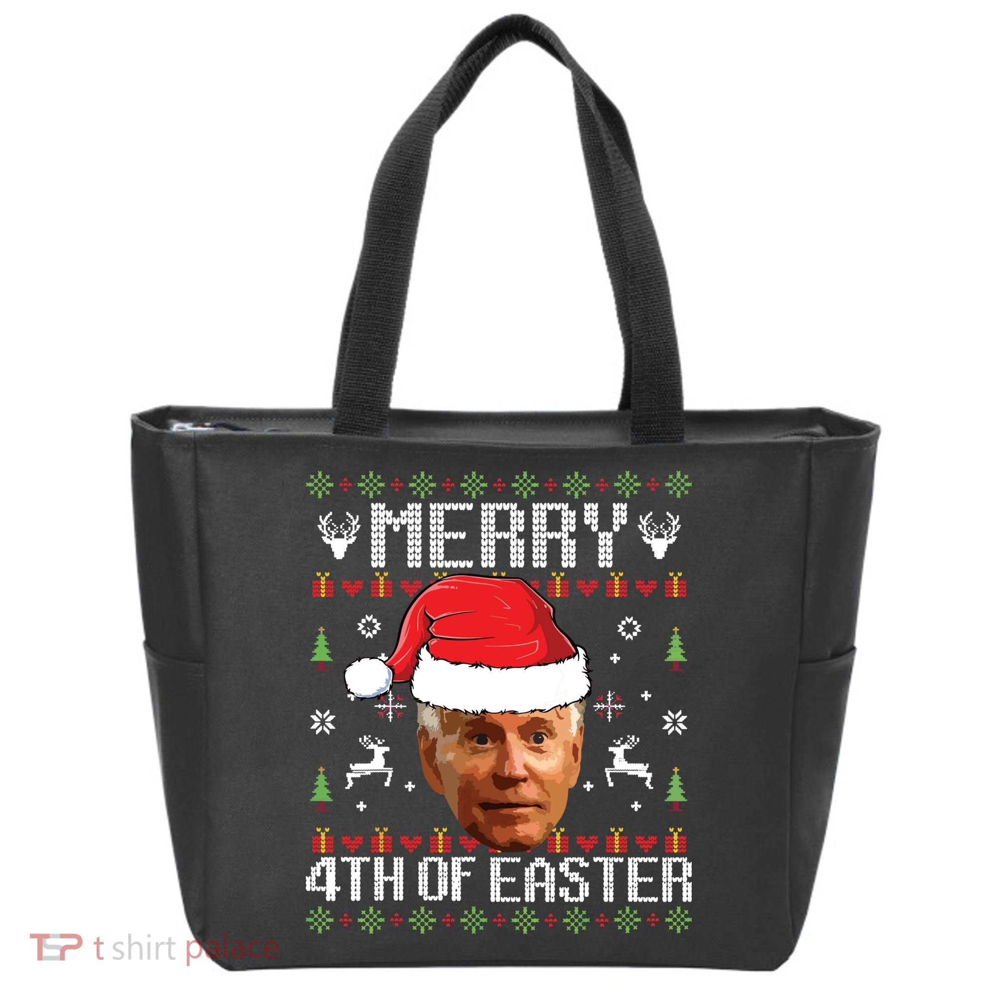 Funny Joe Biden Ugly Christmas Sweater Tote Bag
