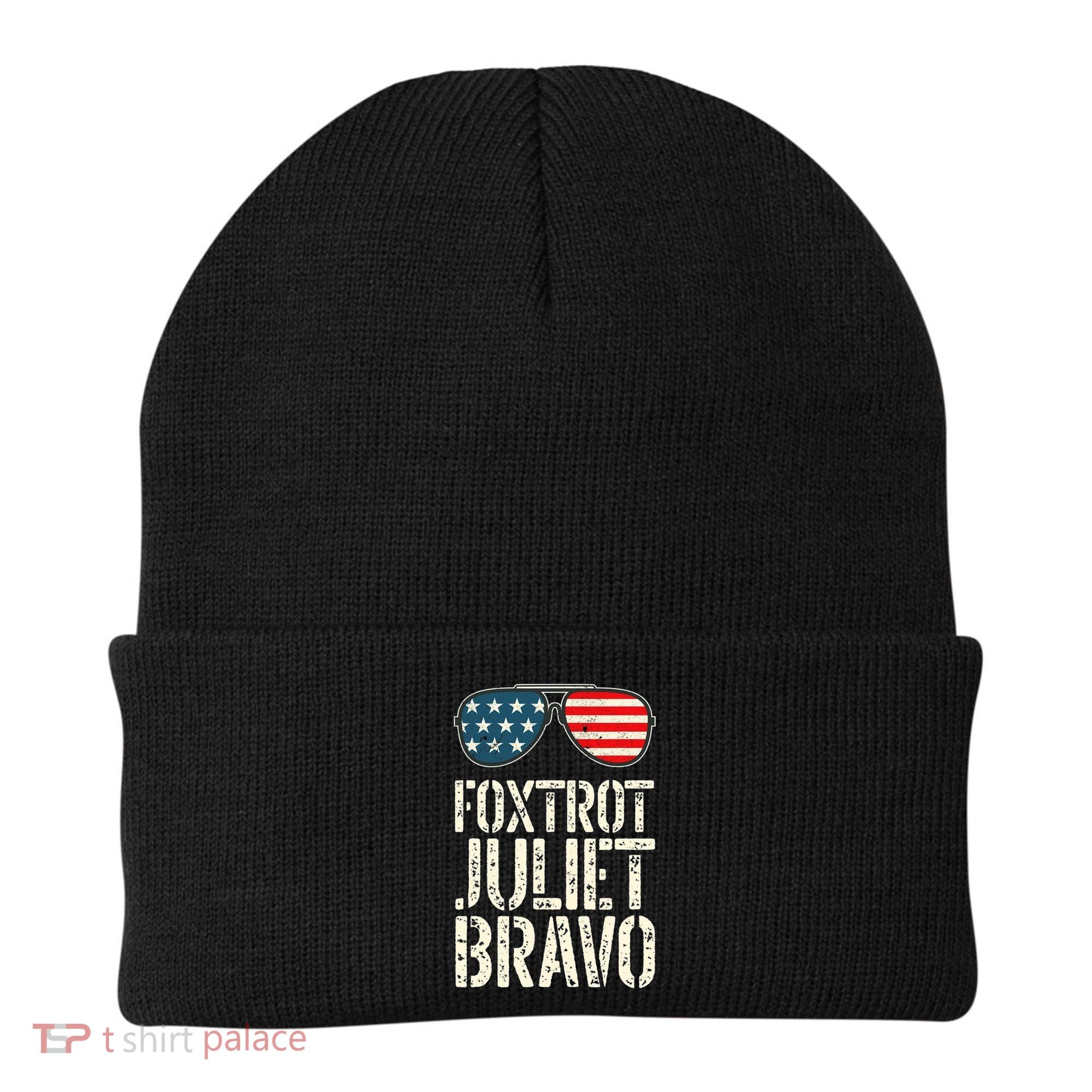 Foxtrot Juliet Bravo Funny Pro America US Flag Sunglasses Beanie