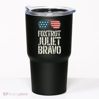 Foxtrot Juliet Bravo Funny Pro America US Flag Sunglasses Tumbler thumb 0