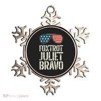 Foxtrot Juliet Bravo Funny Pro America US Flag Sunglasses Ornament thumb 0