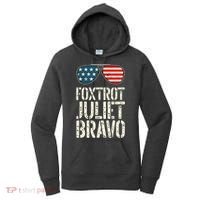Foxtrot Juliet Bravo Funny Pro America US Flag Sunglasses Women's Hoodie thumb 0