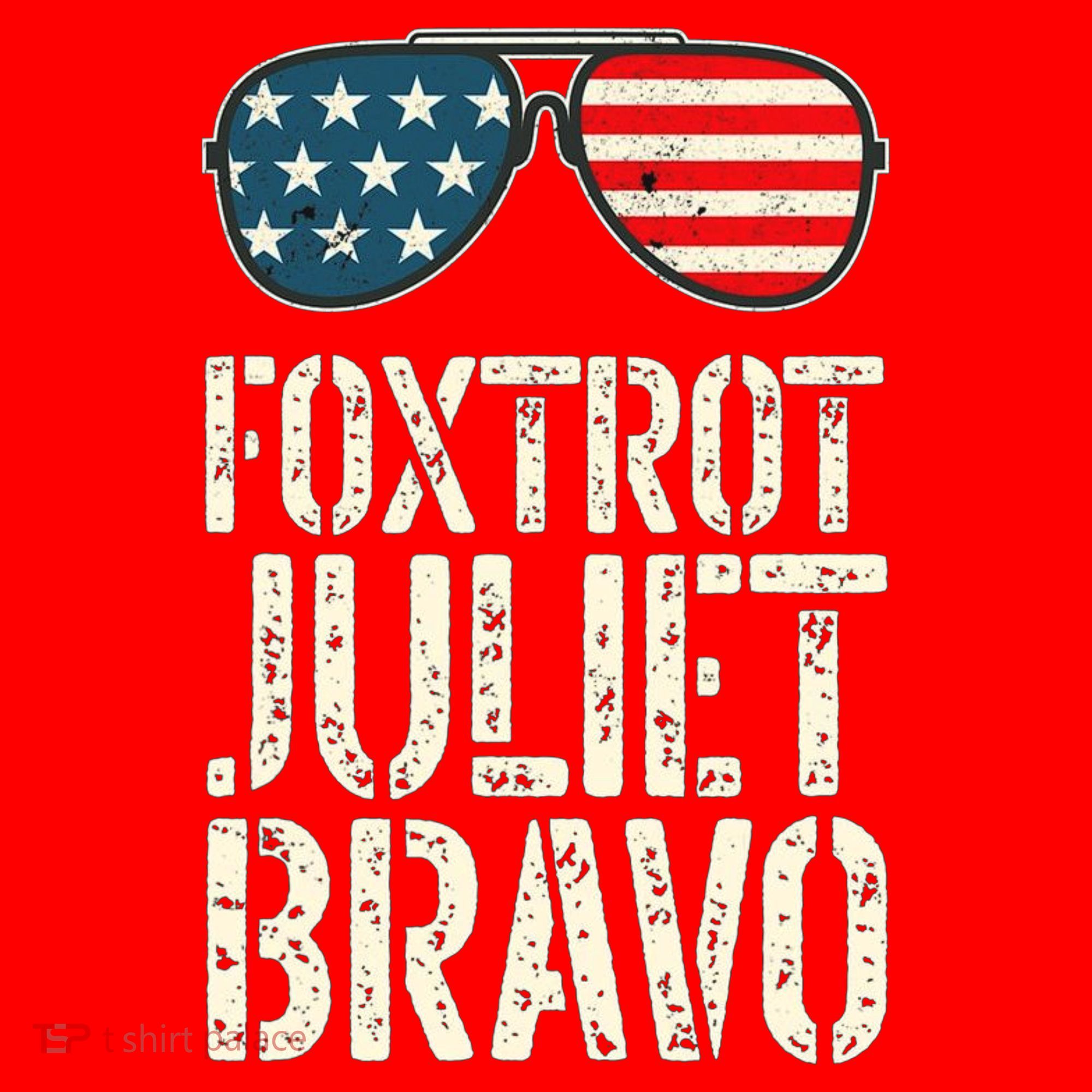 Foxtrot Juliet Bravo Funny Pro America US Flag Sunglasses Santa Hat
