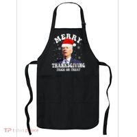 Funny Joe Biden Merry Thanksgiving Trick Or Treat Christmas Apron thumb 0