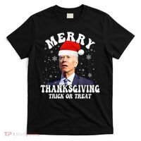 Funny Joe Biden Merry Thanksgiving Trick Or Treat Christmas T-Shirt thumb 0