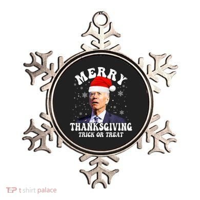 Funny Joe Biden Merry Thanksgiving Trick Or Treat Christmas Ornament