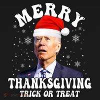 Funny Joe Biden Merry Thanksgiving Trick Or Treat Christmas Women's Tank Top thumb 5