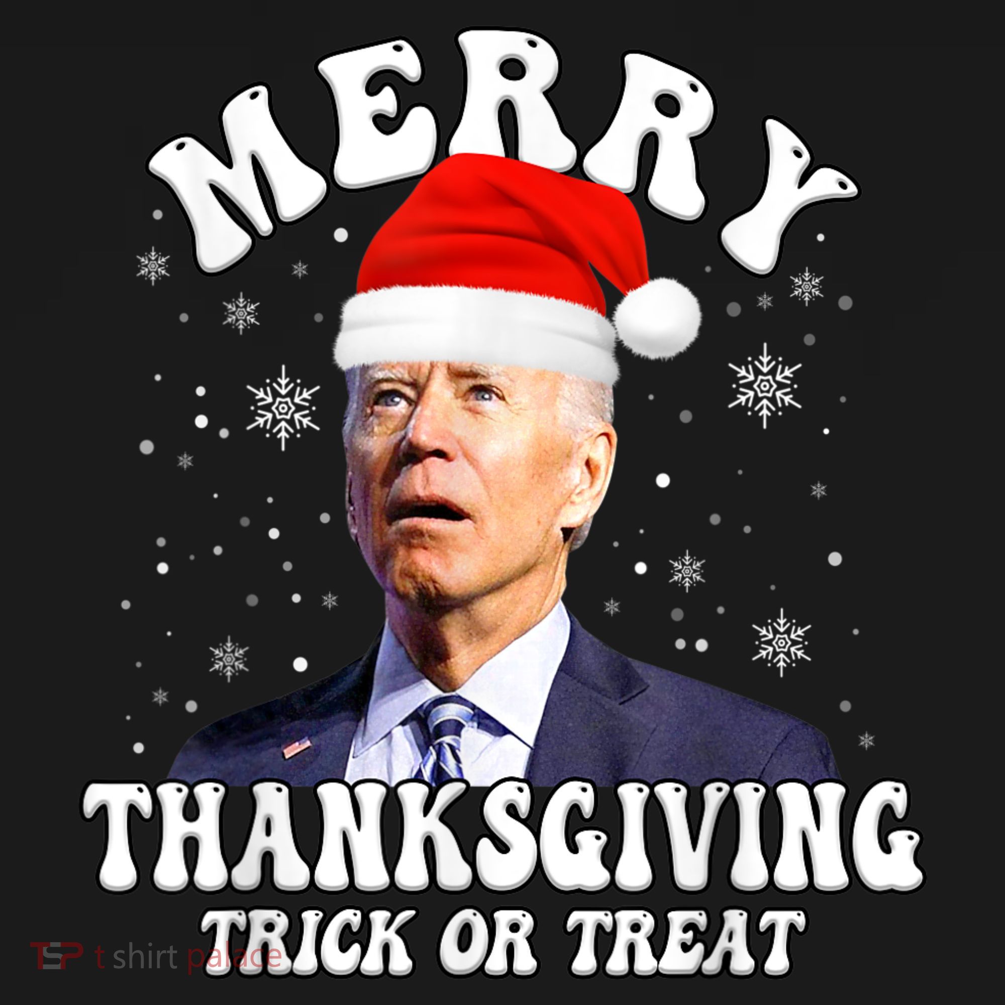 Funny Joe Biden Merry Thanksgiving Trick Or Treat Christmas Women's Tank Top