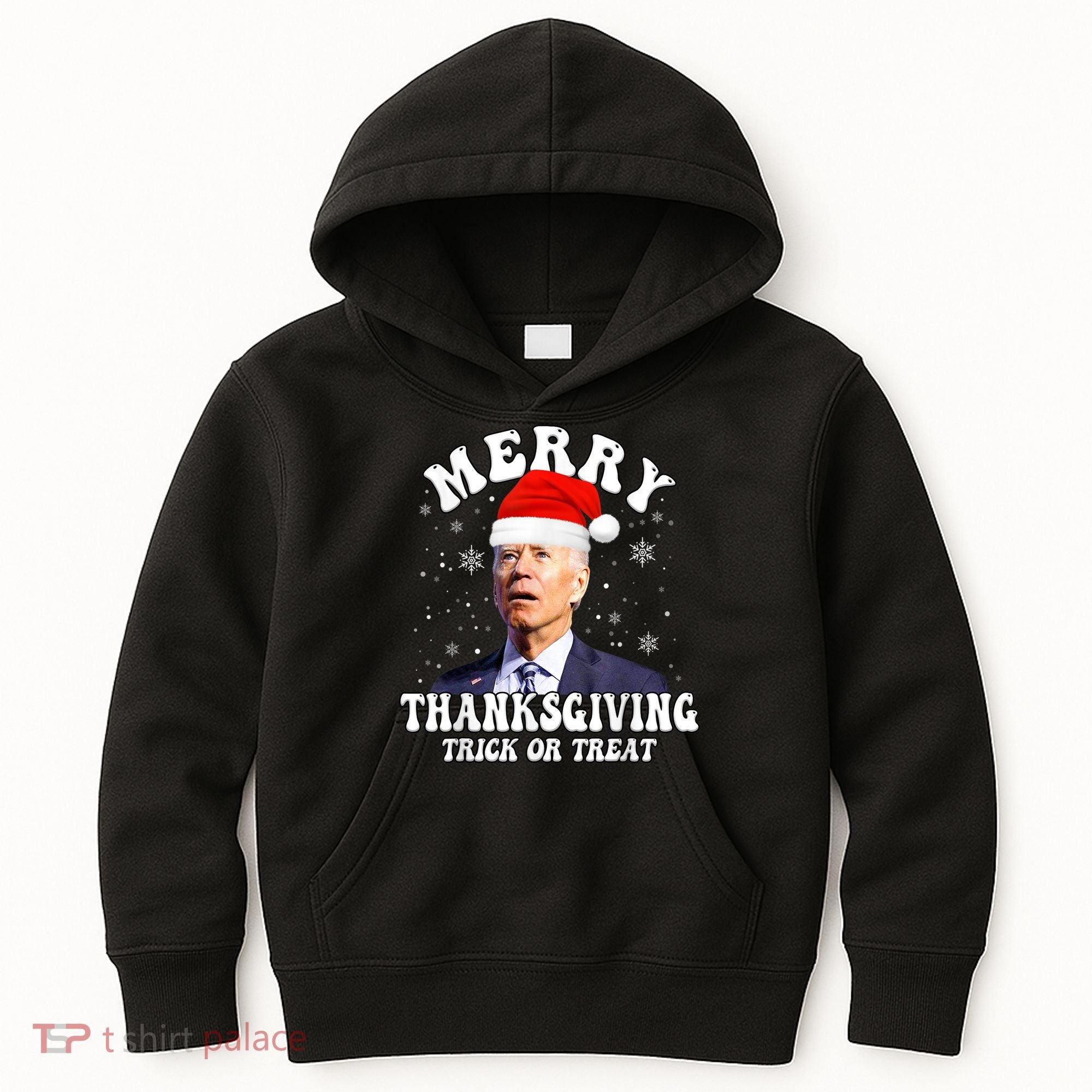 Funny Joe Biden Merry Thanksgiving Trick Or Treat Christmas Kids Hoodie