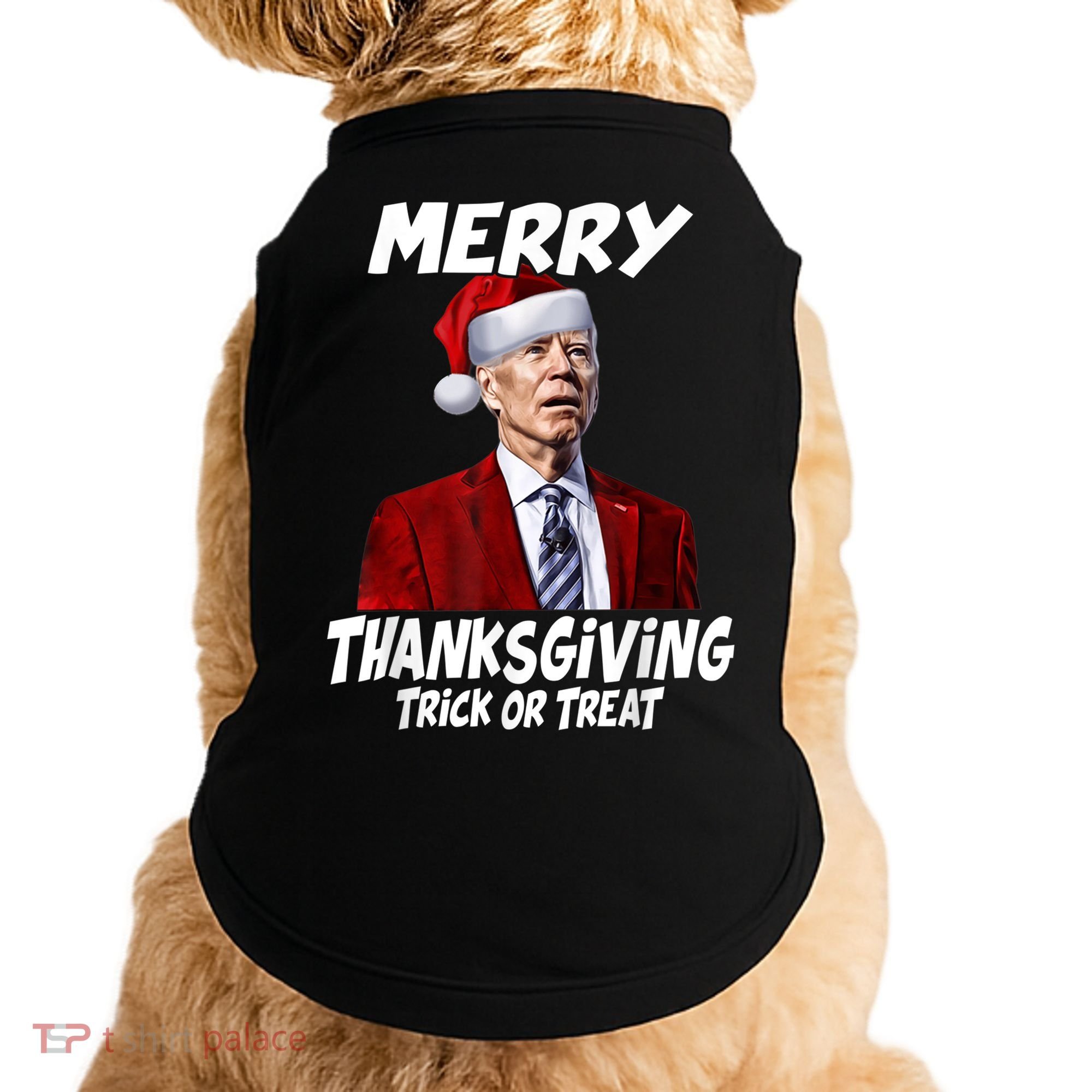 Funny Joe Biden Merry Thanksgiving Trick Or Treat Doggie Tank