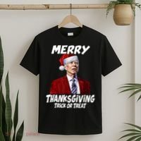 Funny Joe Biden Merry Thanksgiving Trick Or Treat T-Shirt thumb 2