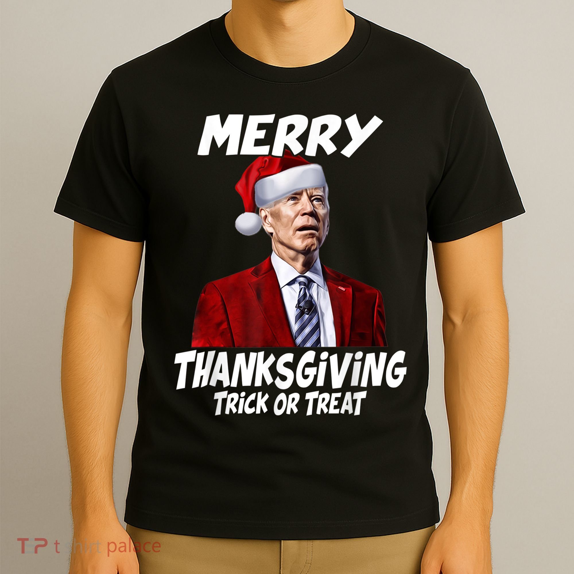 Funny Joe Biden Merry Thanksgiving Trick Or Treat T-Shirt