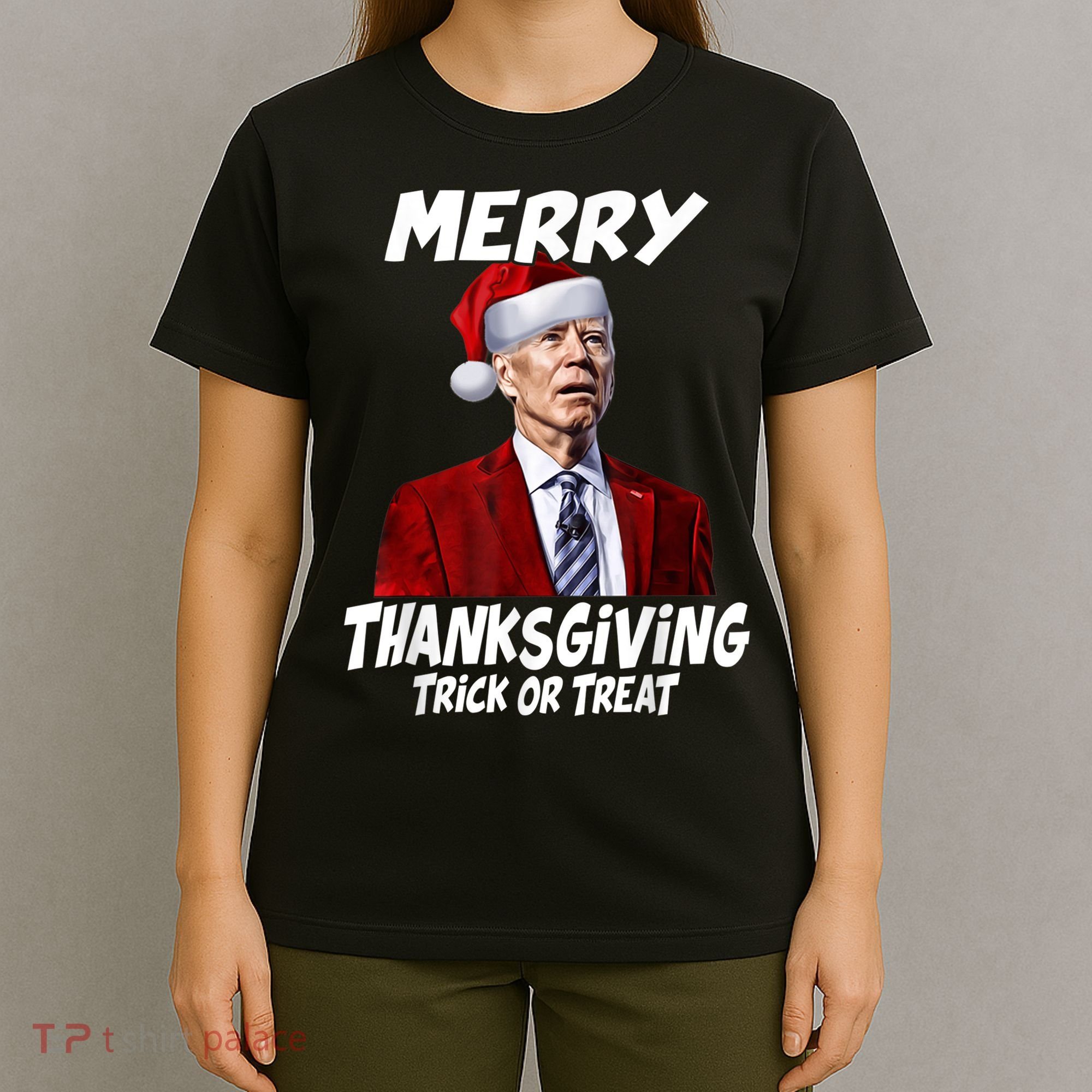 Funny Joe Biden Merry Thanksgiving Trick Or Treat T-Shirt