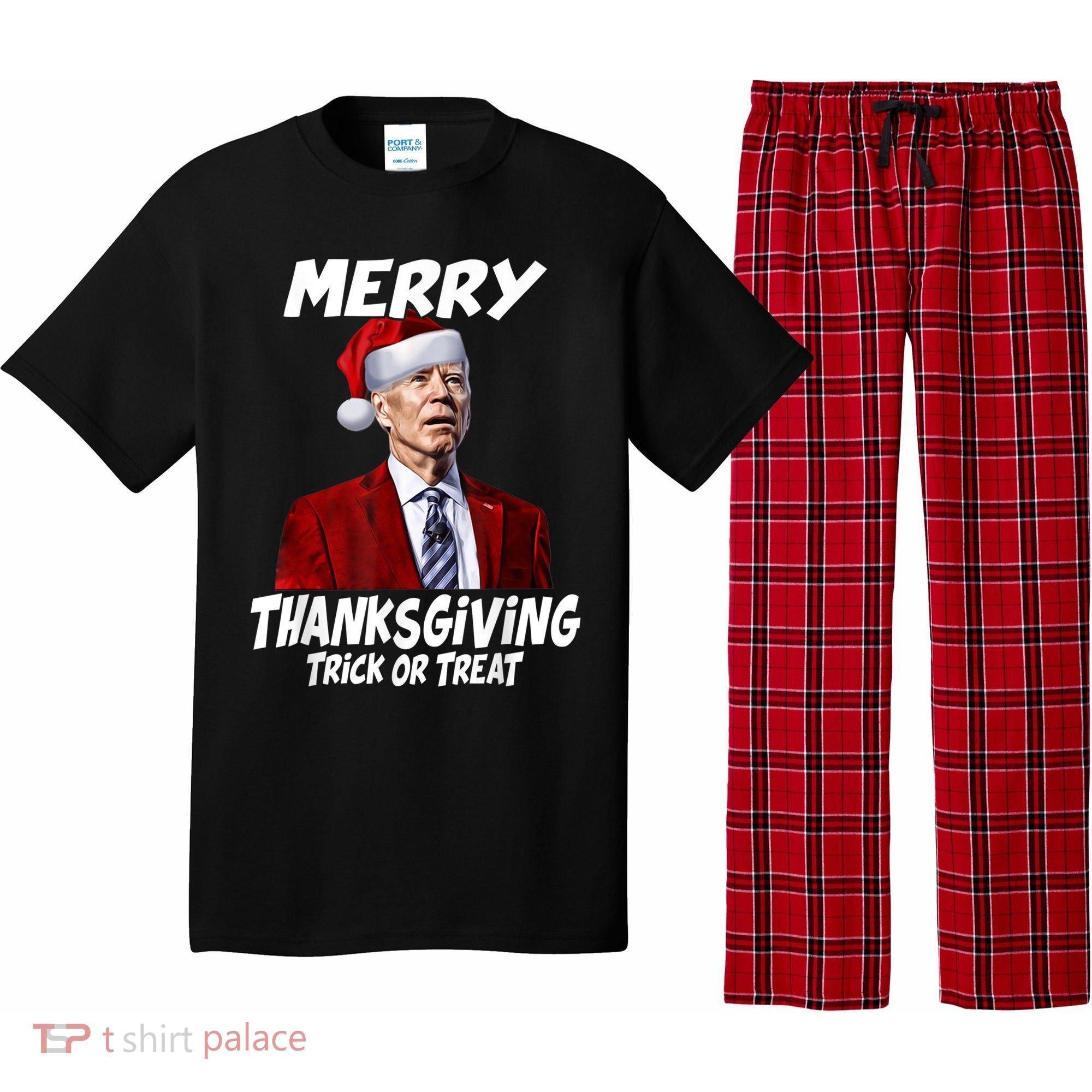 Funny Joe Biden Merry Thanksgiving Trick Or Treat Pajama Set