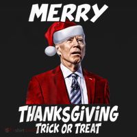 Funny Joe Biden Merry Thanksgiving Trick Or Treat Women's Hoodie thumb 2