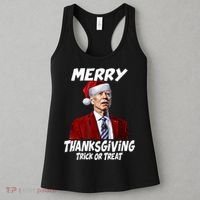 Funny Joe Biden Merry Thanksgiving Trick Or Treat Women's Tank Top thumb 3
