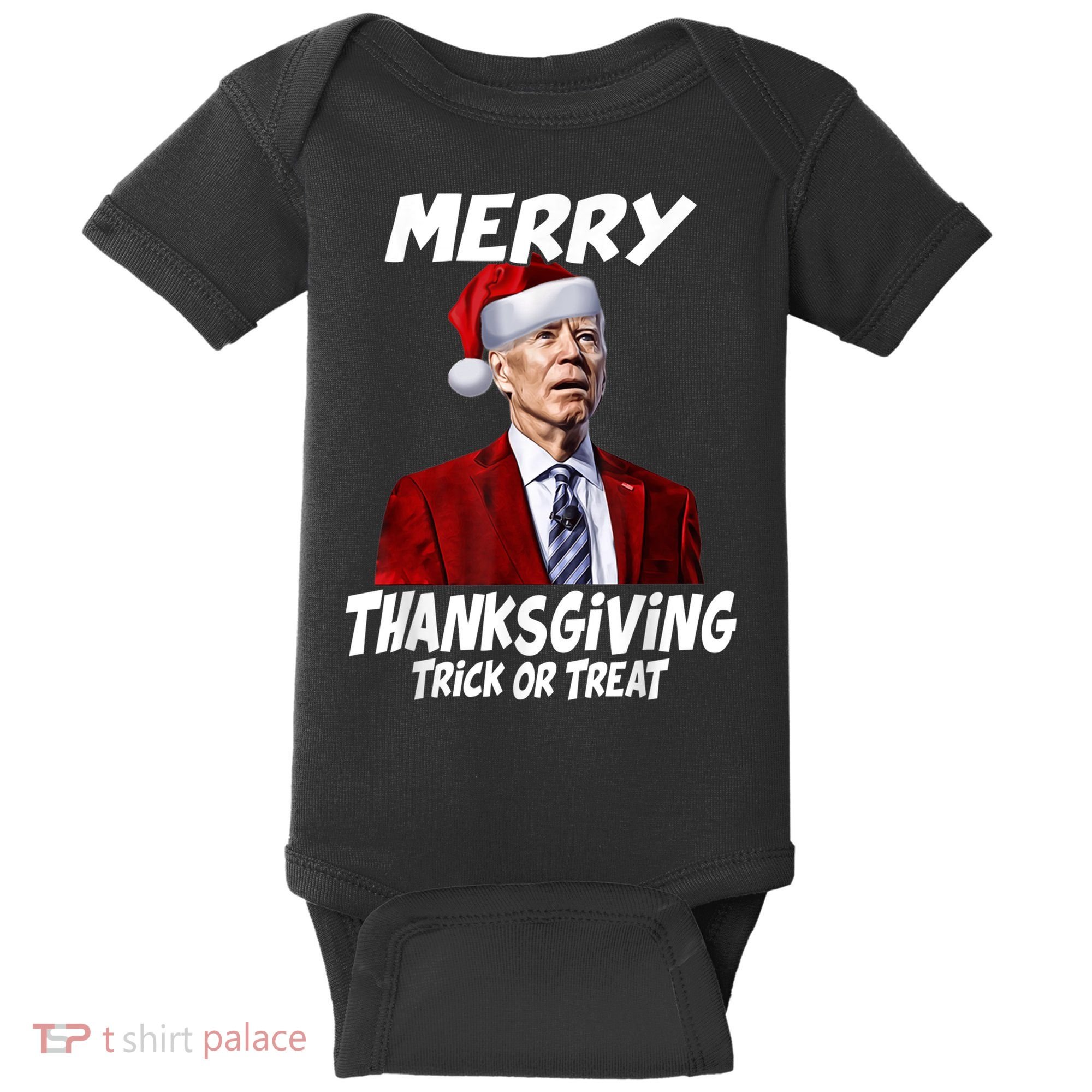 Funny Joe Biden Merry Thanksgiving Trick Or Treat Baby Bodysuit