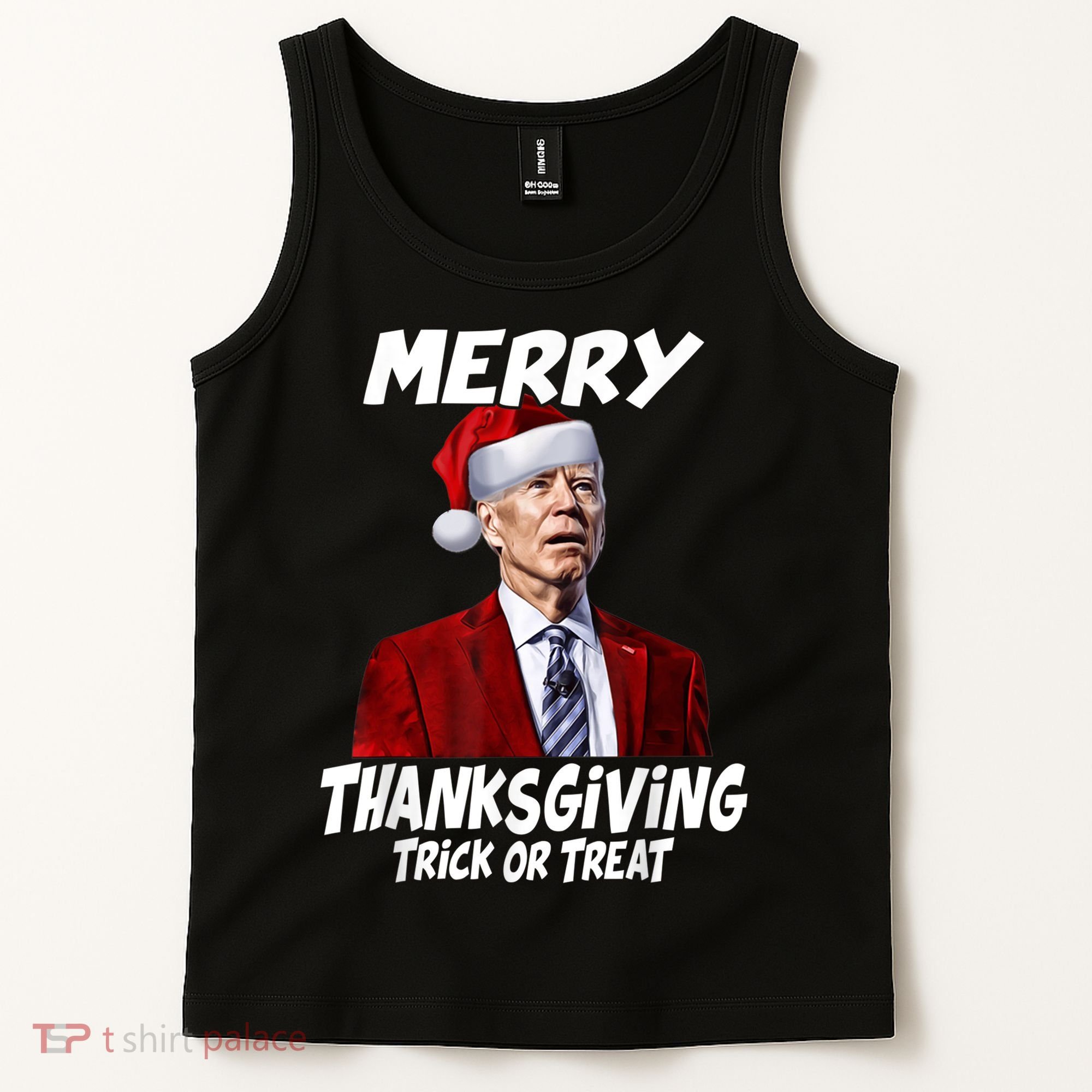 Funny Joe Biden Merry Thanksgiving Trick Or Treat Tank Top