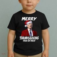 Funny Joe Biden Merry Thanksgiving Trick Or Treat Toddler T-Shirt thumb 2