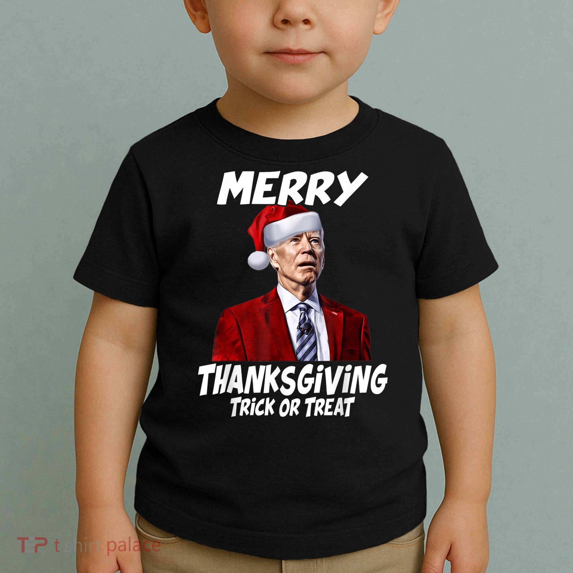 Funny Joe Biden Merry Thanksgiving Trick Or Treat Toddler T-Shirt