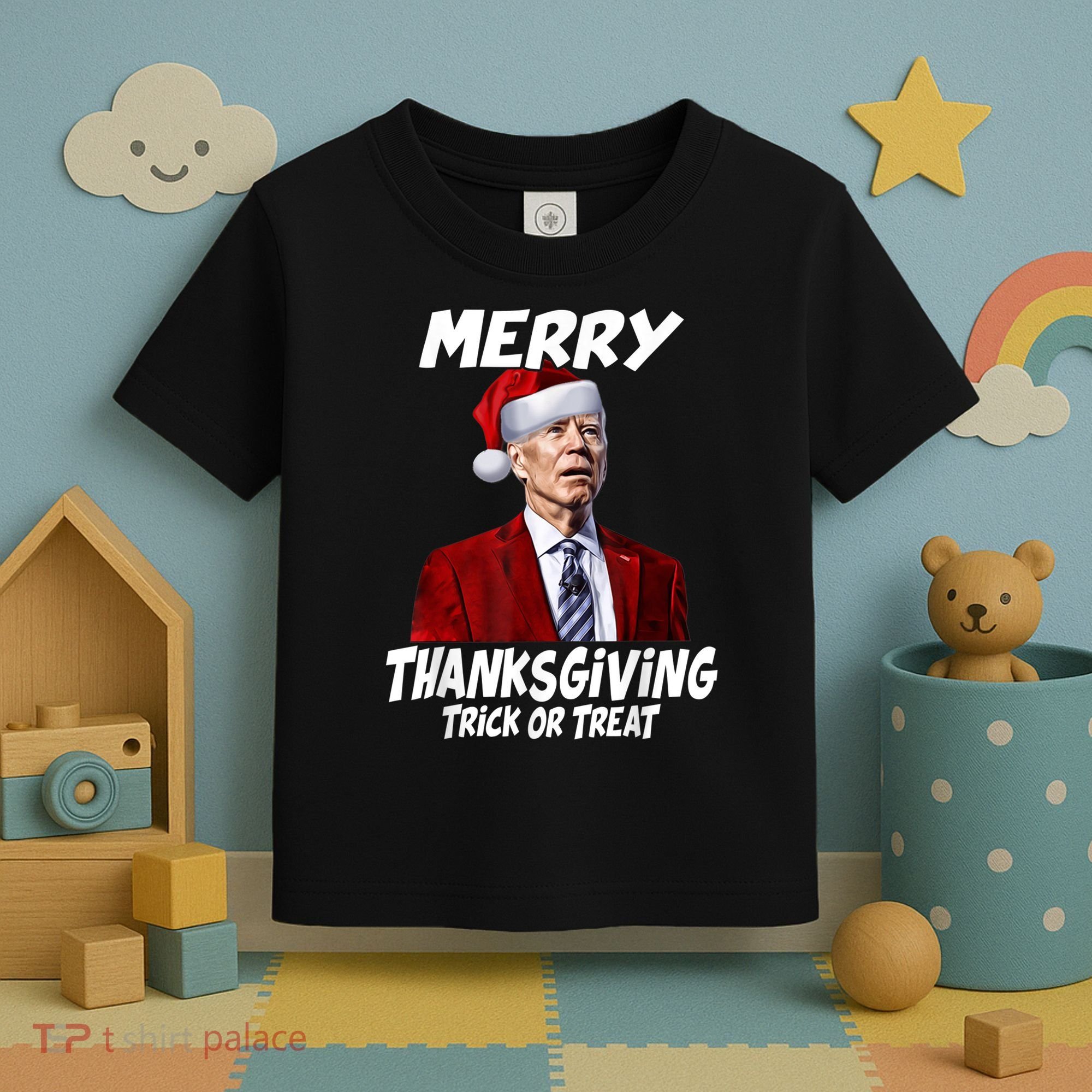 Funny Joe Biden Merry Thanksgiving Trick Or Treat Toddler T-Shirt