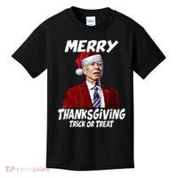 Funny Joe Biden Merry Thanksgiving Trick Or Treat Kids T-Shirt thumb 0