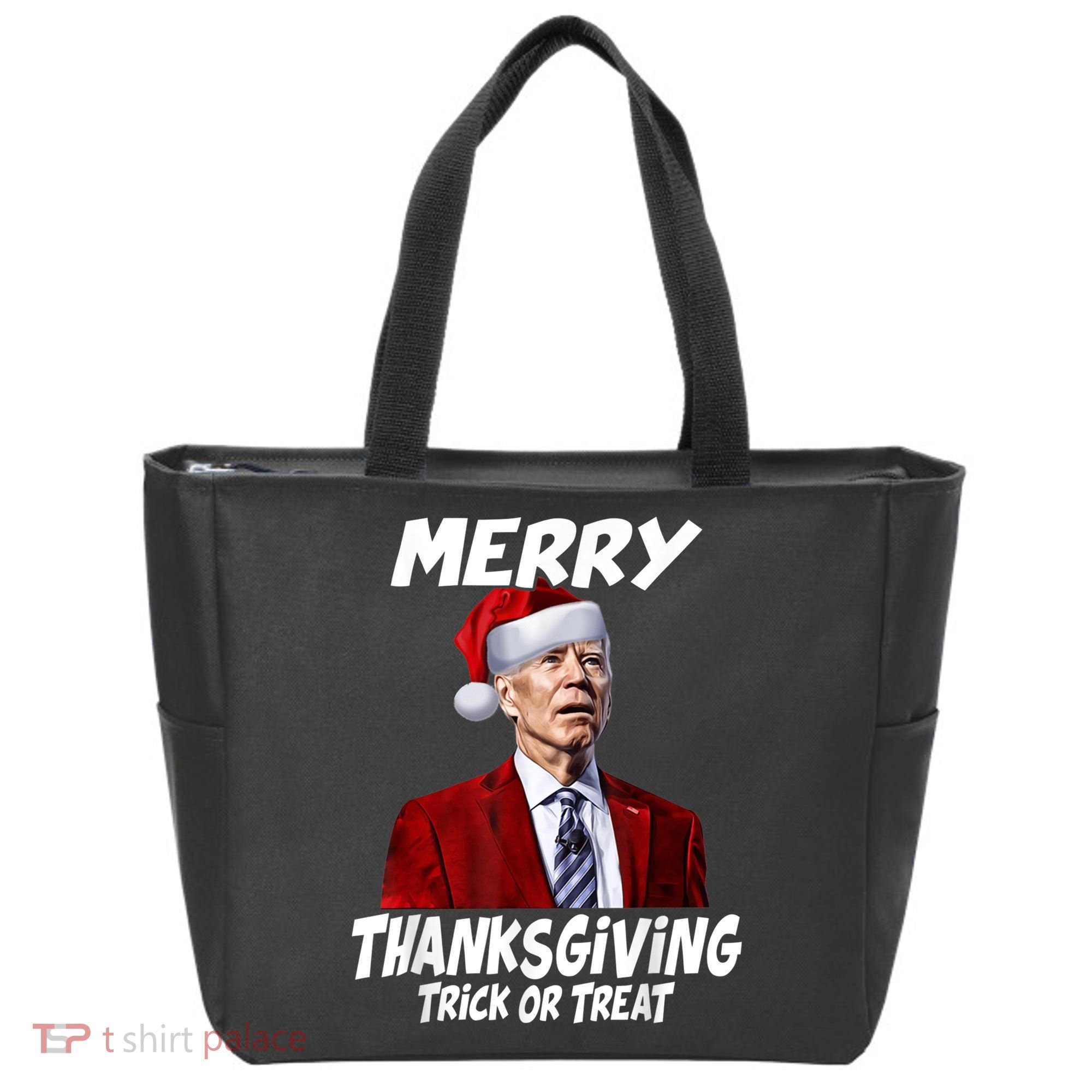 Funny Joe Biden Merry Thanksgiving Trick Or Treat Tote Bag