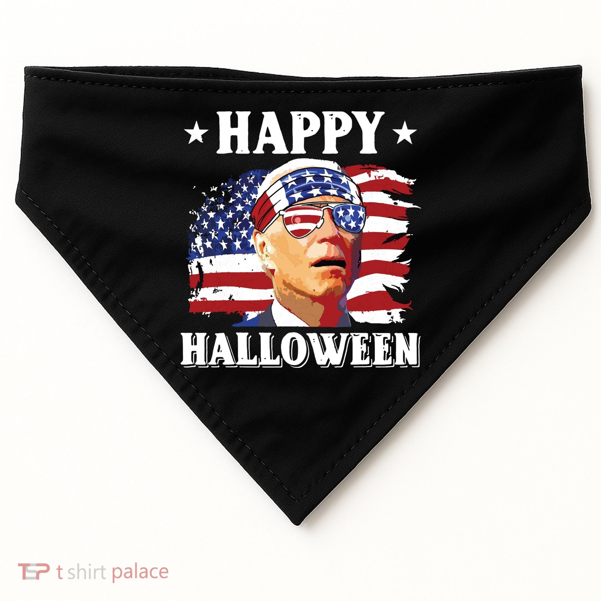 Funny Joe Biden 4th Of July Happy Halloween USA-Made Doggie Bandana