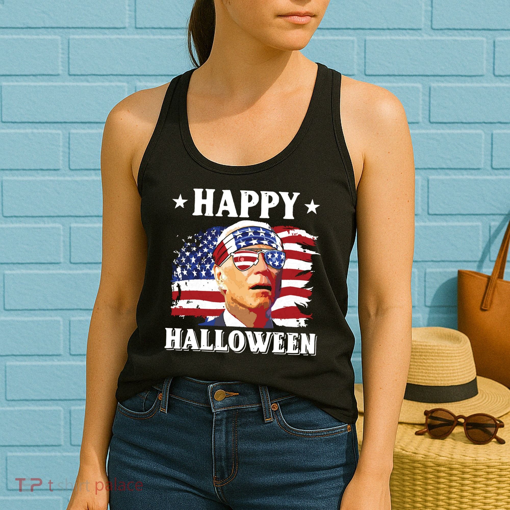 Funny Joe Biden 4th Of July Happy Halloween Women's Tank Top