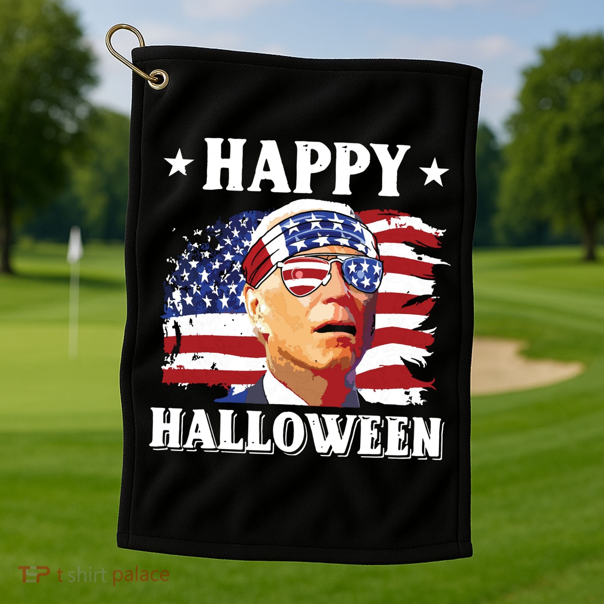 Funny Joe Biden 4th Of July Happy Halloween Golf Towel