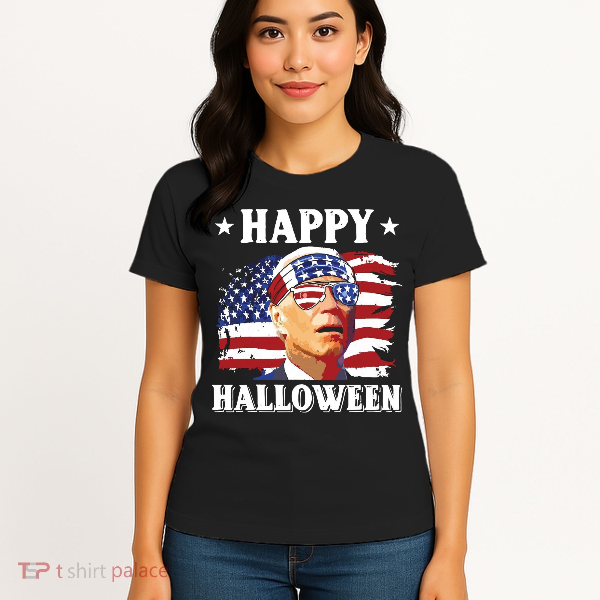 Funny Joe Biden 4th Of July Happy Halloween Women's T-Shirt