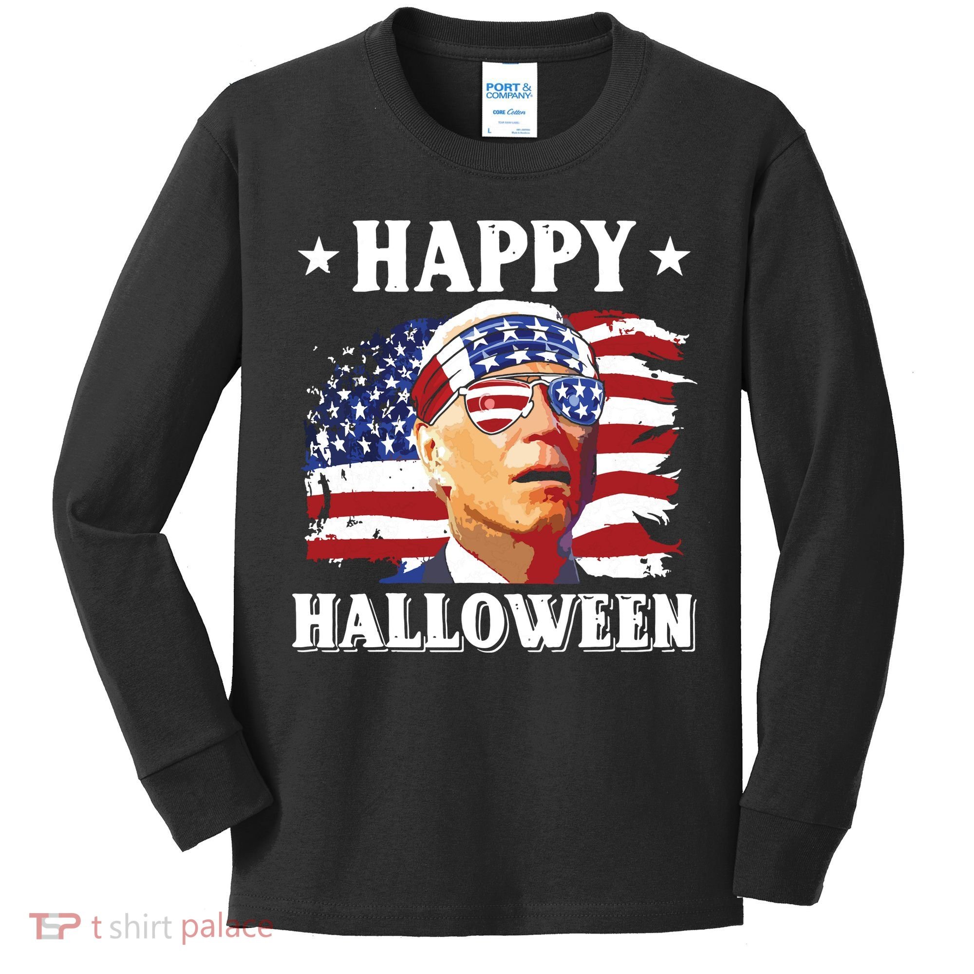 Funny Joe Biden 4th Of July Happy Halloween Kids Long Sleeve Shirt