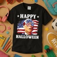 Funny Joe Biden 4th Of July Happy Halloween Kids T-Shirt thumb 3