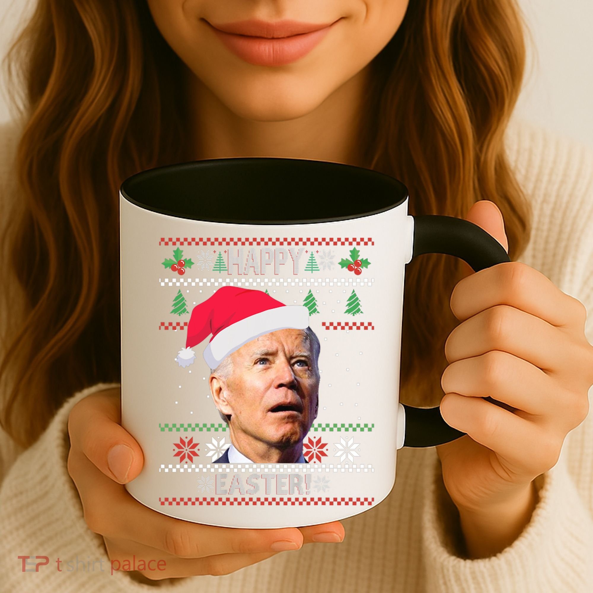 Funny Joe Biden Happy Easter Ugly Christmas Coffee Mug