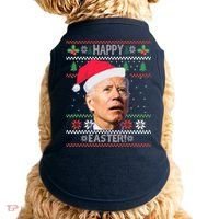 Funny Joe Biden Happy Easter Ugly Christmas Doggie Tank thumb 0