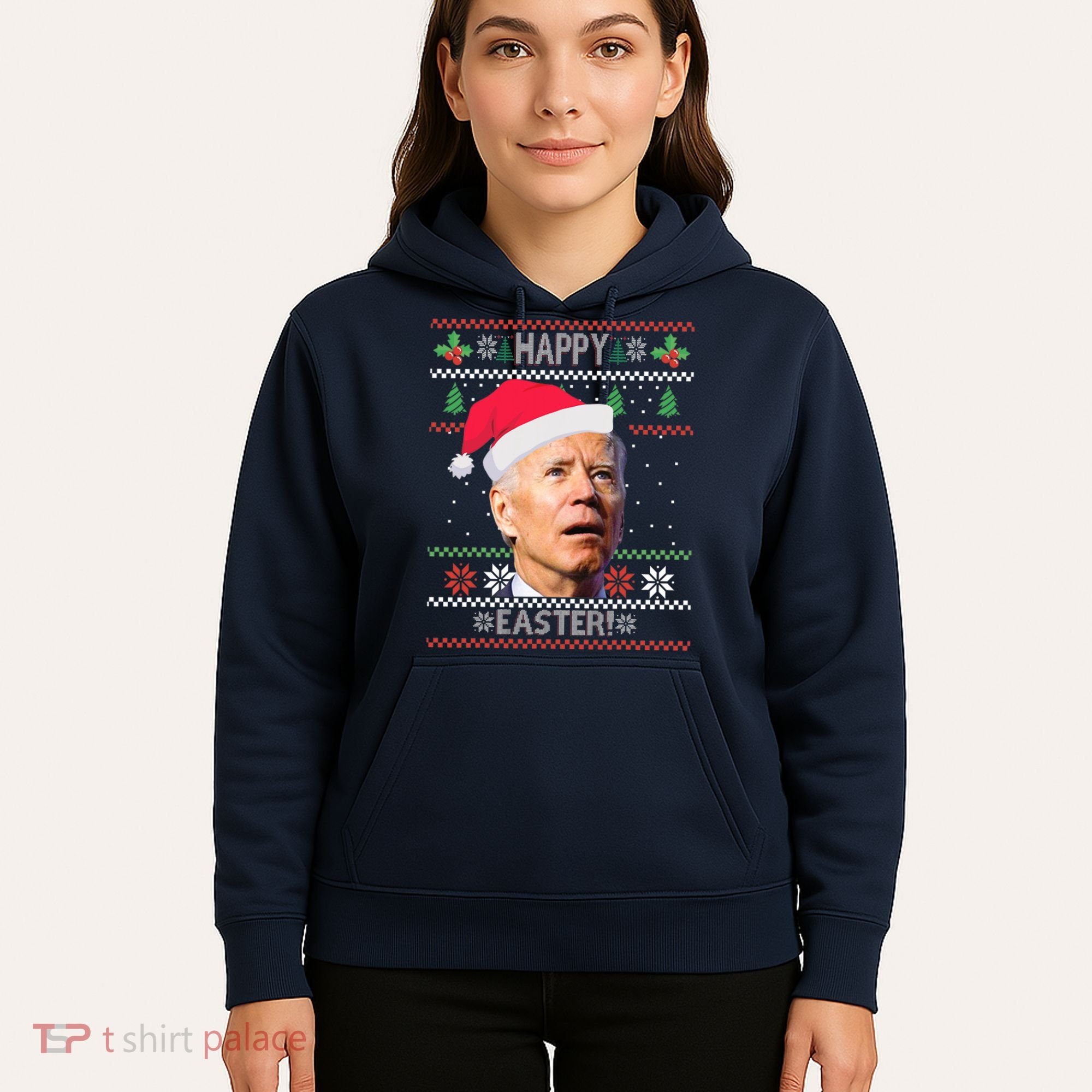 Funny Joe Biden Happy Easter Ugly Christmas Hoodie