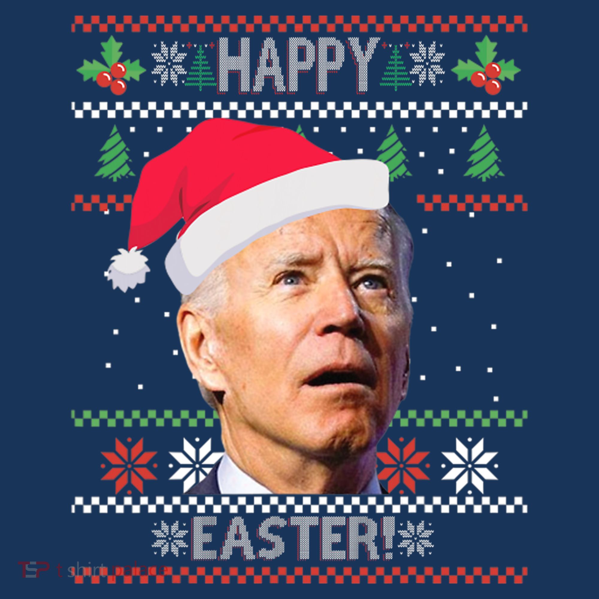 Funny Joe Biden Happy Easter Ugly Christmas Long Sleeve Shirt