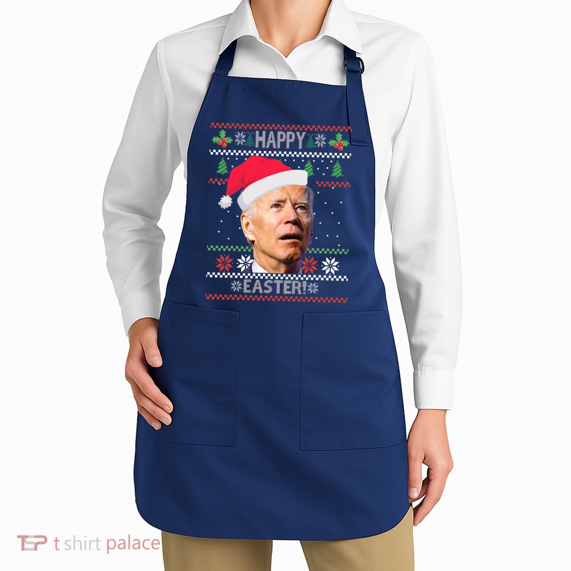 Funny Joe Biden Happy Easter Ugly Christmas Apron