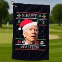 Funny Joe Biden Happy Easter Ugly Christmas Golf Towel thumb 1
