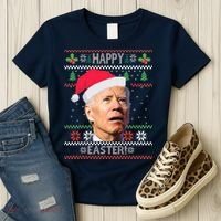 Funny Joe Biden Happy Easter Ugly Christmas Women's T-Shirt thumb 3