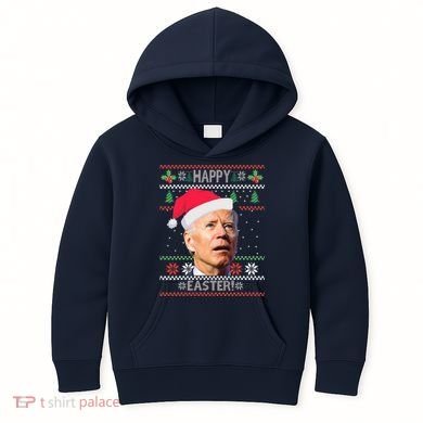 Funny Joe Biden Happy Easter Ugly Christmas Kids Hoodie