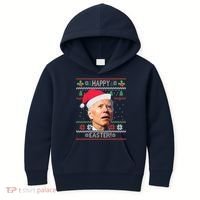 Funny Joe Biden Happy Easter Ugly Christmas Kids Hoodie thumb 0