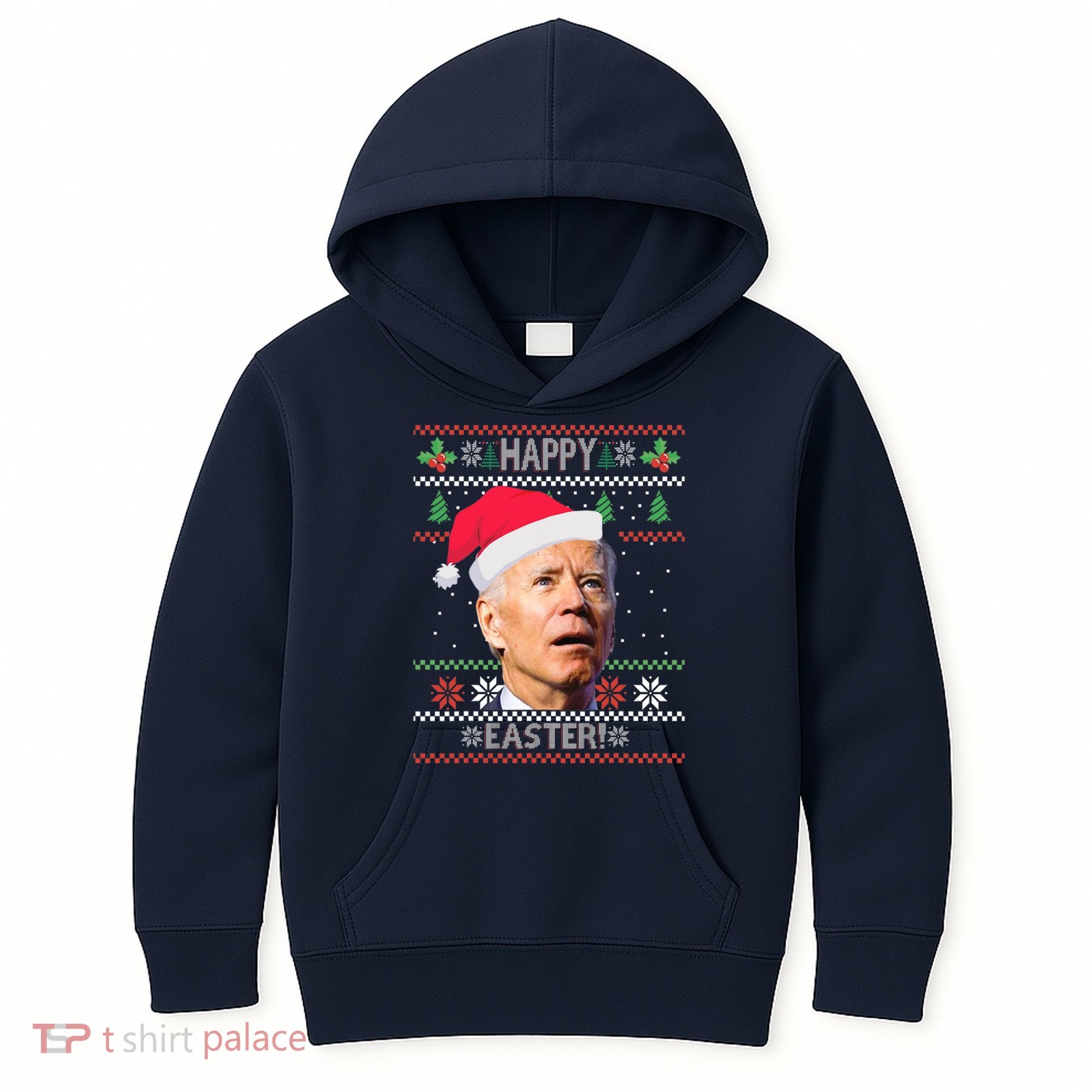 Funny Joe Biden Happy Easter Ugly Christmas Kids Hoodie