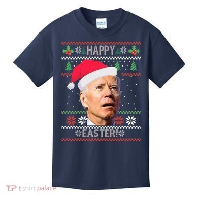 Funny Joe Biden Happy Easter Ugly Christmas Kids T-Shirt