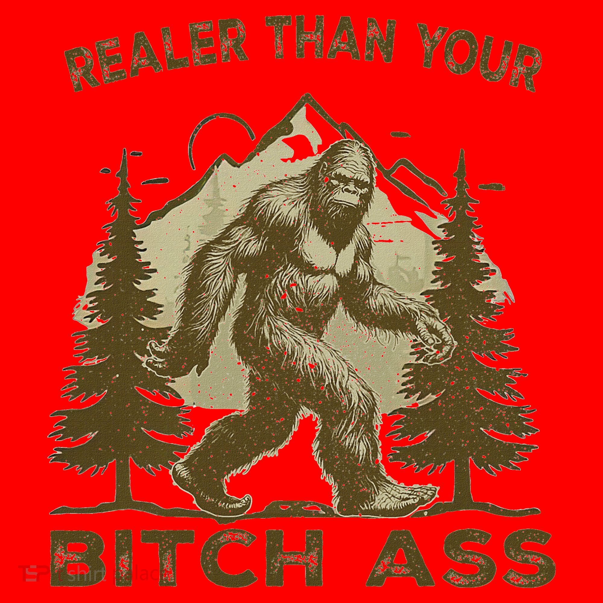 Funny Joke Bigfoot Realer Than Your Bitch Ass Sasquatch Santa Hat