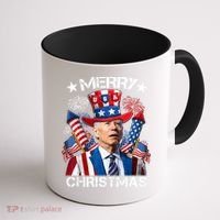 Funny Joe Biden 4th Of July Merry Christmas Firework USA Coffee Mug thumb 1